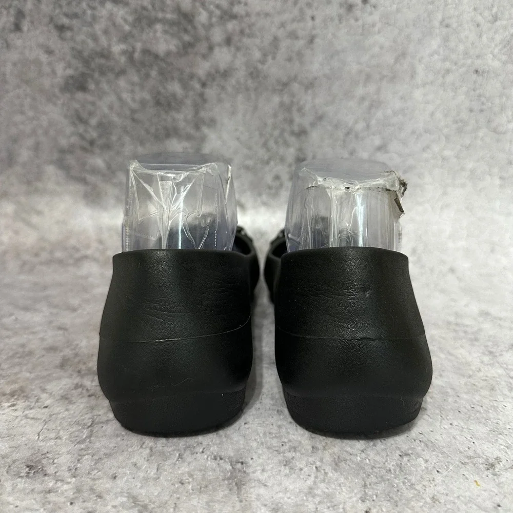 Crocs Gianna Chain Link Ballet Flats Womens 9 Black Slip On Rubber Round Toe